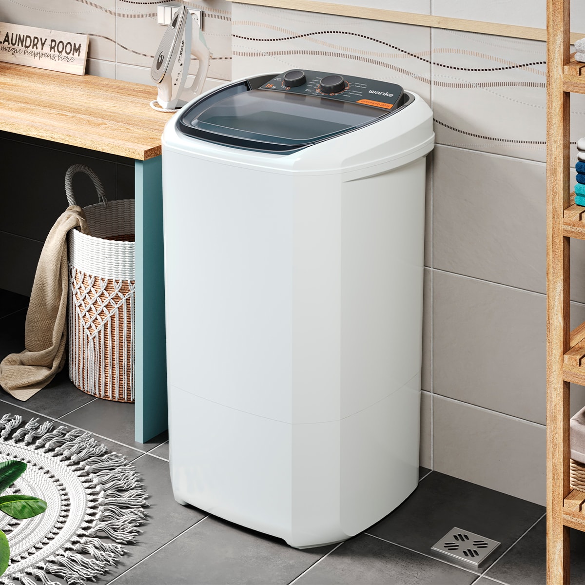 WANKO55T Tanquinho Lavadora Semiautomática Wanke 15kg Premium LWBE150T em